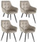 Colenis® - Oriana Esszimmerstuhl mit Armlehnen - 4er Set - Beige Samt - Bequemer Polsterstuhl im Industriellen Design für Esszimmer