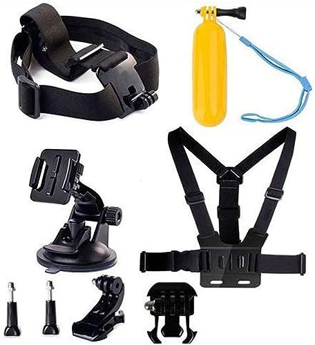 Navitech 8 Stück Action Kamera Zubehör Combo Kit - Kompatibel mit dem GoXtreme Rebel Full HD Action Cam