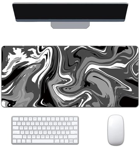 Heiqlay Tappetino Mouse xxl, Tappetino Gaming 900x400mm, Mousepad con Base in Gomma Antiscivolo, Mouse Pad xxl Tappetino Scrivania, Tappeto Scrivania per PC e Laptop Copri Scrivania (Nero Grigio)
