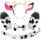 Hifot Kuh Kostüm 5 Stück, Kuh Hörner Ohren Haarreif Fliege Handschuhe Schwanz Set, Kuh Tierkostüm Zubehör, Tier Kostüm Kinder Erwachsene für Halloween Karneval Cosplay Party Geburtstage Weltbuchtag