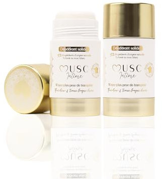 MUSC INTIME La Marque Offcielle - Lot de 2 - Déodorant - Anti Transpirant - Monoï Oriental - La Rayonnante - 95% Ingrédients Naturels - Sans Sel D'Aluminium Ni Pertubateur Endocrinien - 2 x 50g