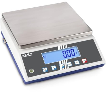 Kern FCB 6K-5 Portionier- und Kontrollwaage, platzsparende kompakte Abmessungen, Ablesung [d]: 0,05 g, Mindestgewicht pro Stück: 0,5 g, Reichweite (max): 6 kg