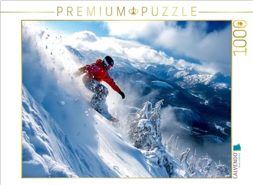 CALVENDO Puzzle Snowboarden, atemberaubend | 1000 Teile Lege-Größe 64 x 48 cm Foto-Puzzle für glückliche Stunden