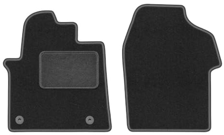 Velours-Fußmatten vorne passend für Fiat Talento 2016-, Graphit, LUX | passend für Kastenwagen; Velours-Teppich (Polypropylen), ca. 6,5 mm; rutschfest, runde Befestigungen (Typ CP2)