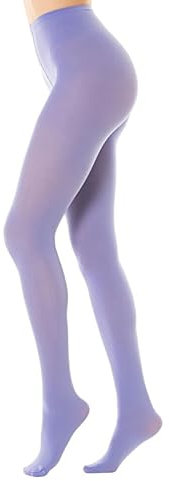 Gi&Gi Medias de mujer opacas de invierno de microfibra 3D, medias de cintura alta reforzadas, 120 denier, n.º 1274, de colores, Lila., Large-X-Large