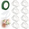 8 Stück Hochzeit Handgelenk Armbänder, Elastische Perlen Handgelenkbänder, DIY Blumen Armbänder für Brautjungfer, Braut Hochzeit, Strandparty, Abschlussball, mit grüner Floristenband und Kabelbindern