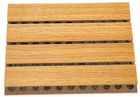 VICASKY Wooden Perforated Acoustic Board for Soundproofing Sound Absorbing Material for Bedroom Wall Panels Sound Insulation Wooden Board for Ktv