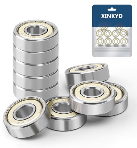 XINKYD 8x22x7 Kugellager,608 ZZ Kugellager,10 Stück Kugellager,Metall Double Shielded Miniatur Rillenkugellager für skateboard rollen Skates,kugellager 608zz (Feinmechanik - A++)