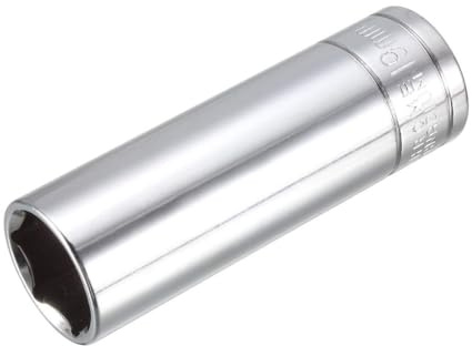 TOP-VIGOR 1/2 Inch Drive 19mm 6-Point Deep Socket, Metric, Cr-V Drive Socket (Polishing) for Auto Repairing and Household