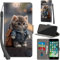Haninsuze for iPhone 7 Plus / 8 Plus Case PU Leather Wallet Book Flip Folio Stand View Magnetic Multi-Pattern Cover compatible with iPhone 8 Plus Phone Case (Cat)