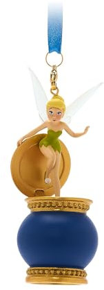 Disney Store Official Tinker Bell Light Up Living Magic Sketchbook Ornament, Peter Pan, 9.5cm/3.7”, Festive Seasonal Christmas Tree Hanging Decoration