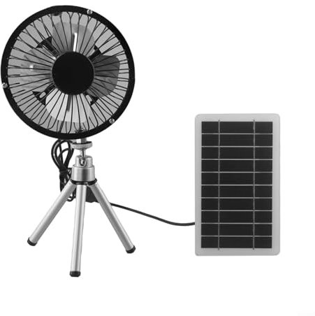 Pannello solare da 10,2 cm, ventilatore a energia solare a doppia alimentazione, ventilatore portatile da viaggio con pannello solare, per casa, esterno, viaggio