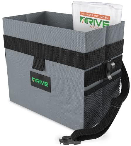 ELAORY Auto Mülleimer - Auslaufsicherer Hängender Automülleimer mit 20 Müllbeuteln und Verstellbarem Gurt - Auto Gadgets Accessories - Ohne Deckel - Schwarz