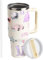 WALLFID 40oz Tumbler,Stainless Steel Insulated Mug with Handle and Straw,Reusable Cute Pattern Travel Coffee Cup,Large Capacity Tumbler for Women and Fans (Lid A)