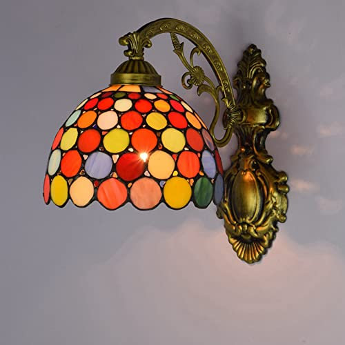 XFZJCHAP Applique Murale en Verre coloré de Style Tiffany, Lampe de Chevet Faite à la Main, Applique Murale Simple, Vintage pour Chambre à Coucher
