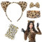 Meleager Leoparden Ohren, Leoparden Haarreif, Leopard Ears, Leoparden Ohren Haarreif, Leoparden Fliege, Armband, Tattoos, für Cosplay, Halloween, Karneval