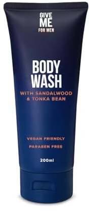 Give Me Cosmetics Body Wash For Men, Sandalwood & Tonka Bean, Cleanses and Revitalises for Refreshed and Hydrated Skin