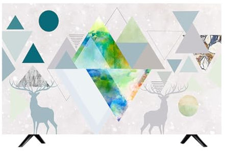 Cubierta De TV Interior Moderna Cubiertas De TV De 65 Pulgadas Protector De Pantalla Tipo De Cubierta Artística Cubierta Antipolvo De TV para Pantallas Planas De Tele(Size:65IN(W151xH92CM),Color:A)