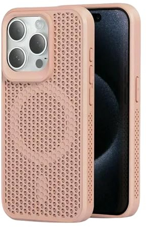 YIMAISZQ Cover Cover per iPhone 13 14 15 16 PRO Custodia del Telefono di Dissipazione Calore Raffreddamento per Cover per iPhone 13 Max Plus Copertura Posteriore Dura-Rosa-per 16pro