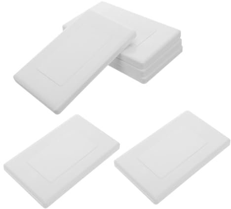 Tofficu 6pcs Blank Outlet Plate Plastic Electrical Box Cover Junction Box Cover Plate for Home Offices Easy Installation