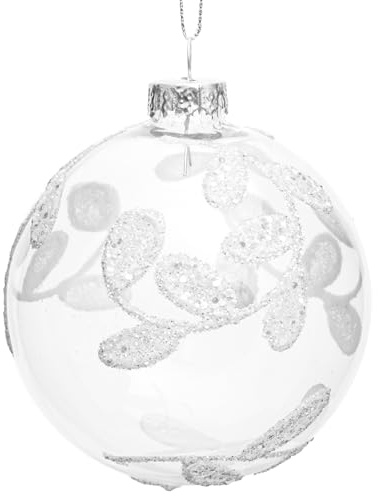 SIKORA Highlights 4er Set ausgefallene Christbaumkugeln aus klarem Glas besondere Weihnachtskugel Christbaumschmuck 8cm, Farbe | Modell:Modell Paris klar, Höhe in cm:8 cm