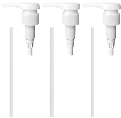 HUVZOR 1L Dosificadora Bomba con Tapón 30mm, Ajuste Reutilizable para Champú y Jarabes (3 Piezas) - Dispensador Universal para Envases Roscados 28/410, Ideal para Sirup Best Body Nutrition y Jabones