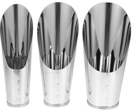 MAGICLULU 3 Pelles à Terre en Acier Inoxydable, Godet de Rempotage pour Plantes Succulentes, Seau Alimentation Bonsaï, Tasse Cuillère Sol Métal INOX, Outil Jardinage Intérieur Kit Moyen Petit Grand
