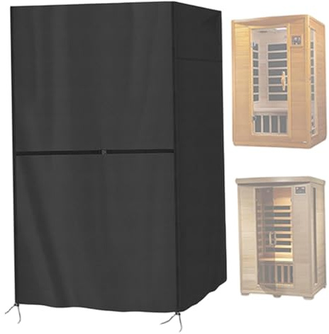 Sauna Cover All-Weather Protection Sauna Insulation Cover with Drawstring & Zipper for Indoor & Outdoor Rooms (Black 72 x 48 x 76) Insulation, Outdoor Wate