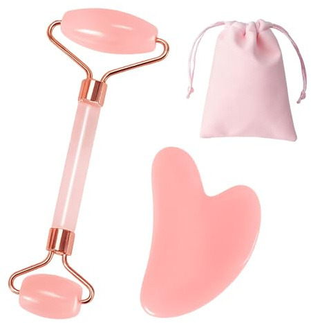 Gua Sha Brett und Gesichtsroller, Guasha Set enthält Gesichtsroller für Facial Massage, Roller Gesicht für Eye Puffiness Verbesserung Von Feinen Linien und Skin Tightening