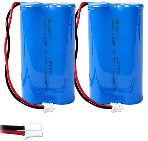 3.7V 5200mAh Wiederaufladbare Lithium Polymer Akku mit PH2.0/2P-Anschluss,für Spielzeug, DIY-Elektronikprodukte, Beleuchtung, Bitte überprüfen Sie vor dem Kauf die Polarität (2 Stück)