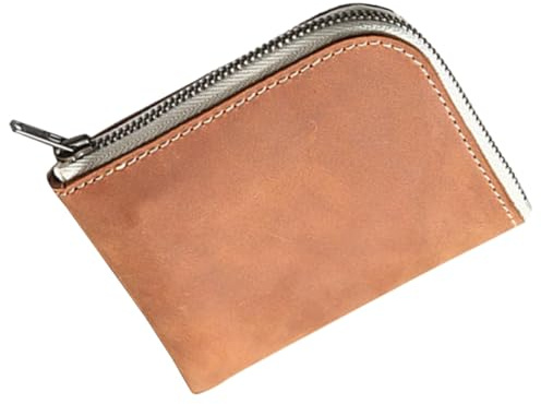 BESTOMZ Elegante Kleiner Ledergeldbörse für Herren mit Münzfach und RFID Schutz Schlankes Kartenetui aus Echtem Leder für Sicheren Kartenaufbewahrung und Alltag