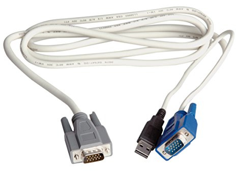 ROLINE KVM Kabel Switch - PC | USB / VGA Datenkabel | Steuerung von Tastatur, Monitor und Maus | 1,8 m