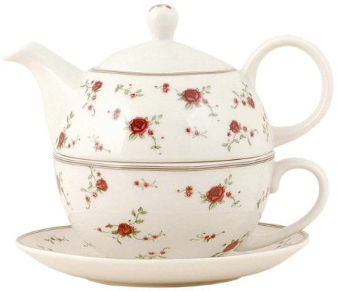 Clayre & Eef LPRTEFO La Petite Rose - Teiera con tazza, 0,4 l, 0,4 l