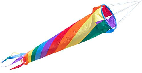 CIM Windsack - Windturbine 90 Rainbow - UV-beständig und wetterfest - Ø20cm, Länge: 90cm - inkl. Kugellagerwirbelclip