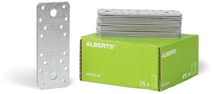 Alberts 339050 Flachverbinder | sendzimirverzinkt | 133 x 55 mm | 15er Set