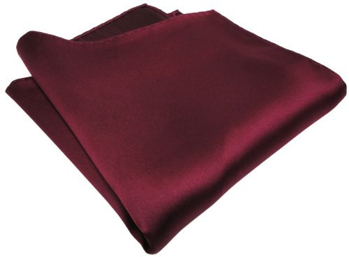 TigerTie gewebtes Designer Satin Seideneinstecktuch in bordeaux einfarbig Uni