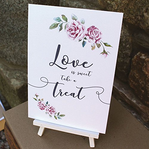 White Boho Love is Sweet card and easel Wedding Sweet Candy Bar Sign