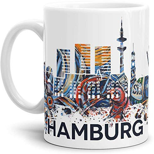 Tassendruck Hamburg-Tasse Skyline - Kaffeetasse/Mug/Cup - Qualität Made in Germany