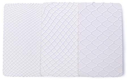 LittleForBig Medias Cintura Alta Malla de Red de Pesca 3 Pares Blanco