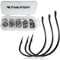THKFISH 50PCS Angelhaken Angelzubehör Offset Haken Set Angelzubehör Set Wurmhaken Wallerangeln Dropshot Haken #3#2#1 1/0 2/0