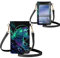 Biyejit Kleine Umhängetasche für Damen, Handy-Schultertaschen, Kartenhalter, Geldbörse, Touchscreen-Tasche, Galaxie-Wolf-Aufdruck, Small
