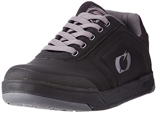 O'NEAL | Mountainbike-Schuhe | MTB Downhill Freeride | Vegan | Gleichgewicht zwischen Grip und Fußrepositionierung, Innengelenkschutz | Pinned Pro Flat Pedal V.22 Shoe | Erwachsene | Schwarz Grau | 42