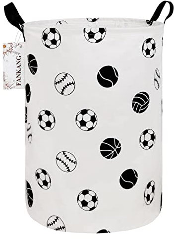 FANKANG Laundry Hamper Storage Bins Nursery Hamper Canvas Foldable with Waterproof PE Coating Large Storage Baskets for Kids Toys Room, Nursery, Home,Gift Basket, Office, Bedroom, Clothes (Football)