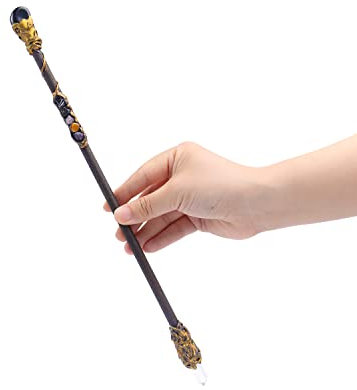 Rich Boxer Baguette magique en cristal d'obsidienne fabriquée à la main - Pierre précieuse blanche - Baguette magique de cosplay pour sorcières et magiciens