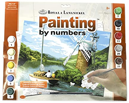 Pracht Creatives Hobby Royal & Langnickel - Malen nach Zahlen mit Buntstiften, Wildtiere, 4er Set, enthält Zeichenstifte und Spitzer, für Erwachsene und Kinder ab 8 Jahren