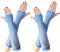 COSFAN 2 Paar Lange Netzhandschuhe, Damen Fingerlose Mesh Handschuhe, Mädchen Hohle Handschuhe für 80er Jahre Kostüm Tanz Party (Blau)
