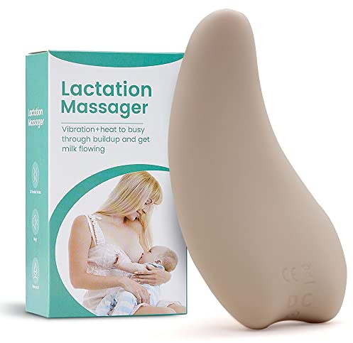 Wärmendes Laktationsmassagegerät Weiches Silikon-Brustmassagegerät zum Stillen Wärme + Vibration für verstopfte Kanäle Verbesserter Milchfluss nach der Geburt
