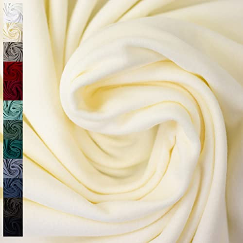 Microfleece Stoff Fiona, uni naturweiß (Länge: ab 50cm / Breite: 150cm)