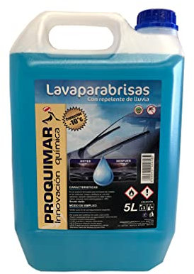 Limpiaparabrisas Líquido 5 Litros | Protección hasta -9 °C | Limpieza Efectiva y Anticongelante para Parabrisas | Uso Profesional y Doméstico