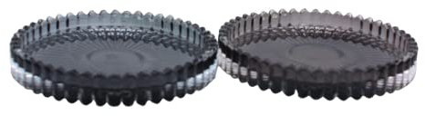 Set di 2 piatti per candela, rotondi, in grigio chiaro e scuro, dimensioni: 1,5 x 10 cm, colore: grigio